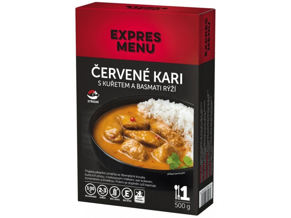 Expres menu Červené kari s kuřetem a jasmínovou rýží 500g