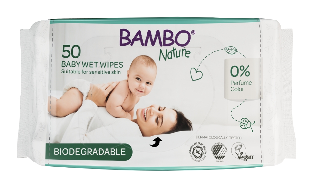 Bambo Nature vlhčené ubrousky 50ks