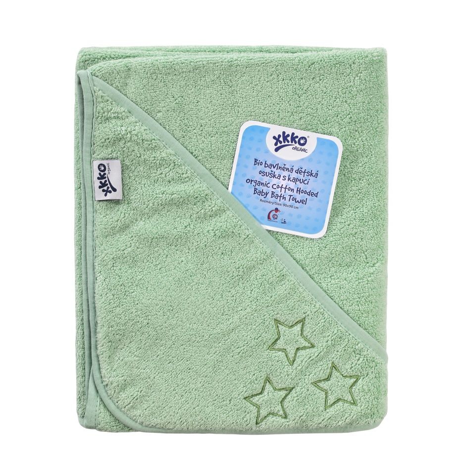 XKKO Osuška s kapucí 90x90 Mint Stars