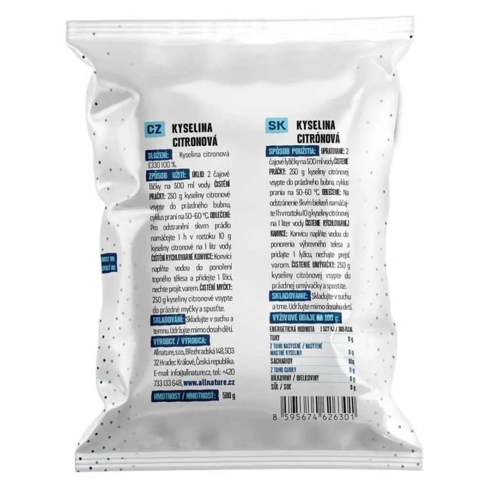 Allnature Kyselina citronová 250 g