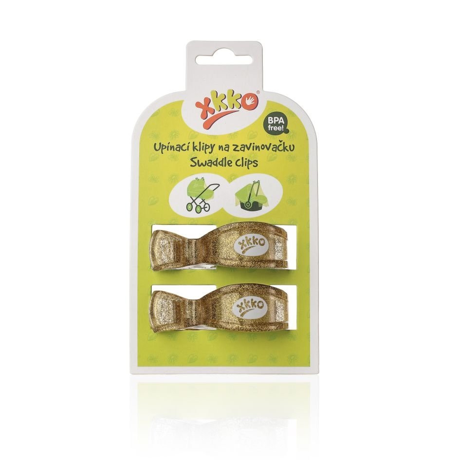 XKKO Klipy na kočárek 2ks- Metallic Gold
