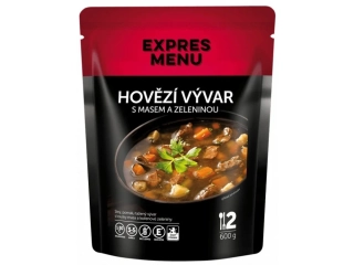 Expres menu Hovězí vývar s masem a zeleninou 600g