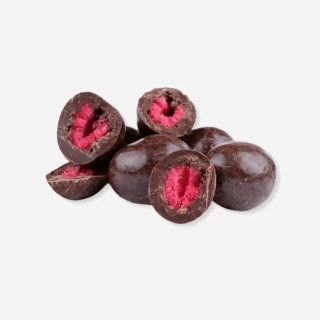 GRIZLY Lyofilizované maliny v hořké čokoládě 250g